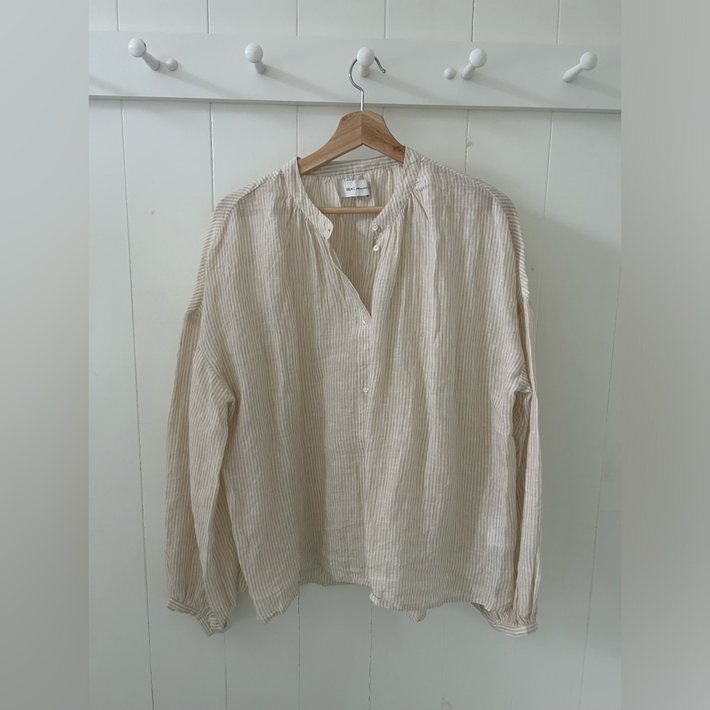 Striped Cream Women's Tunic Top